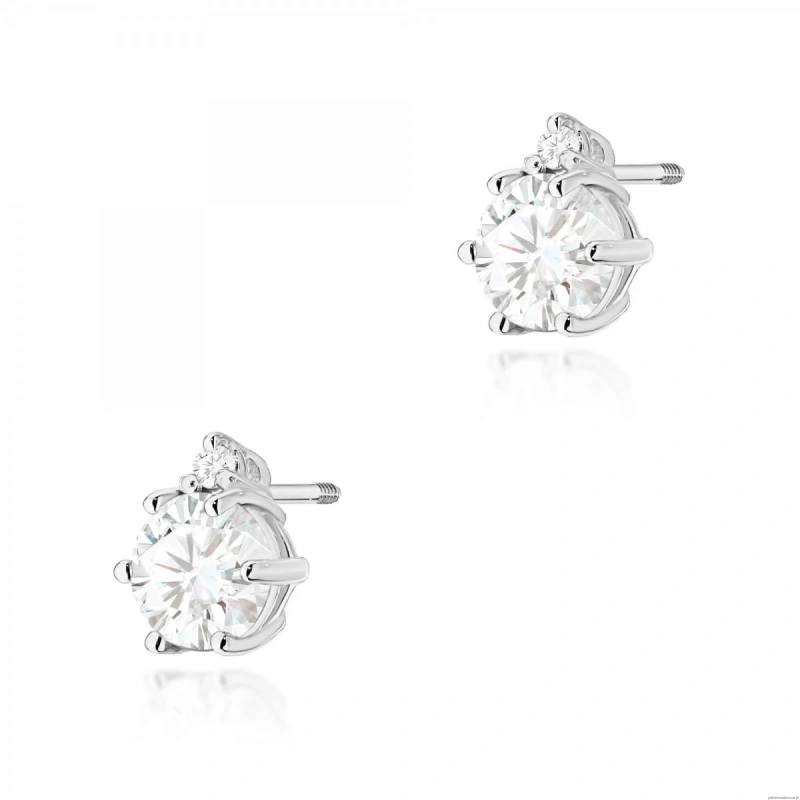 Kolczyki K0076 Diament Laboratoryjny 2 x 0,50ct białe złoto sztyft zakręcany
