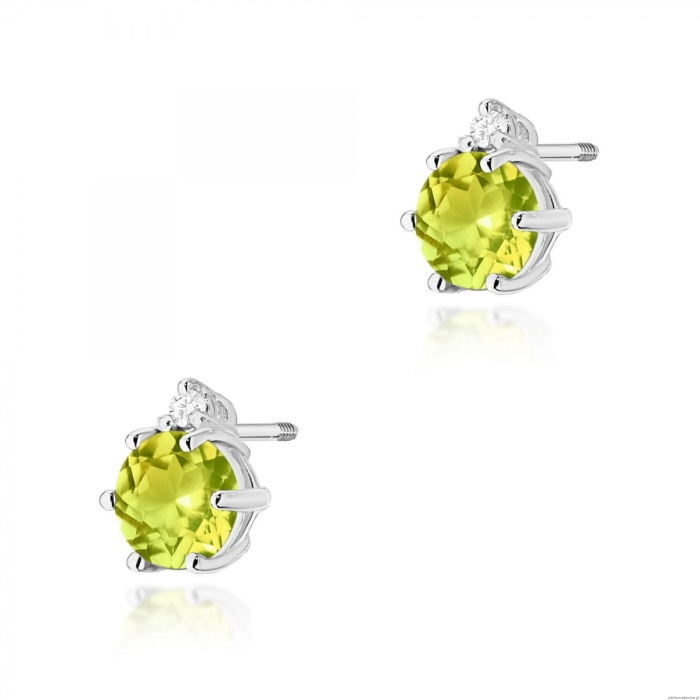 Kolczyki K0076 Oliwin 2 x 0,60ct białe złoto sztyft zakręcany