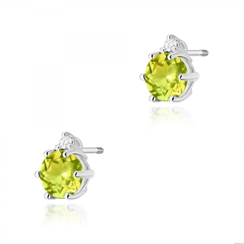 Kolczyki K0076 Oliwin 2 x 0,60ct białe złoto sztyft zakręcany