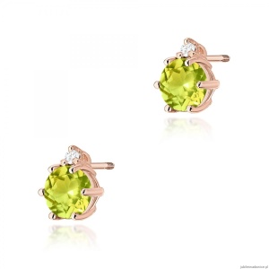 Kolczyki K0076 Oliwin 2 x 0,60ct różowe złoto sztyft zakręcany