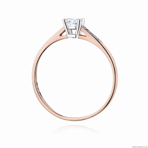 Pierścionek W0399 Diament Laboratoryjny 0,15ct różowe złoto
