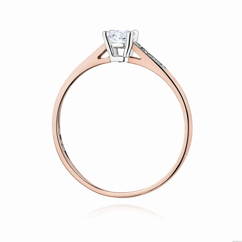 Pierścionek W0399 Diament Laboratoryjny 0,15ct różowe złoto