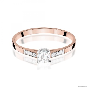 Pierścionek W0399 Diament Laboratoryjny 0,15ct różowe złoto
