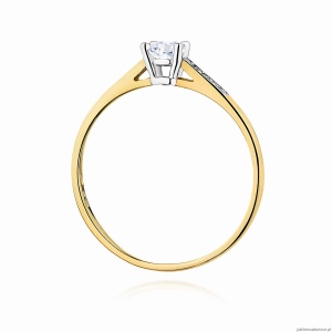 Pierścionek W0399 Diament Laboratoryjny 0,15ct żółte złoto
