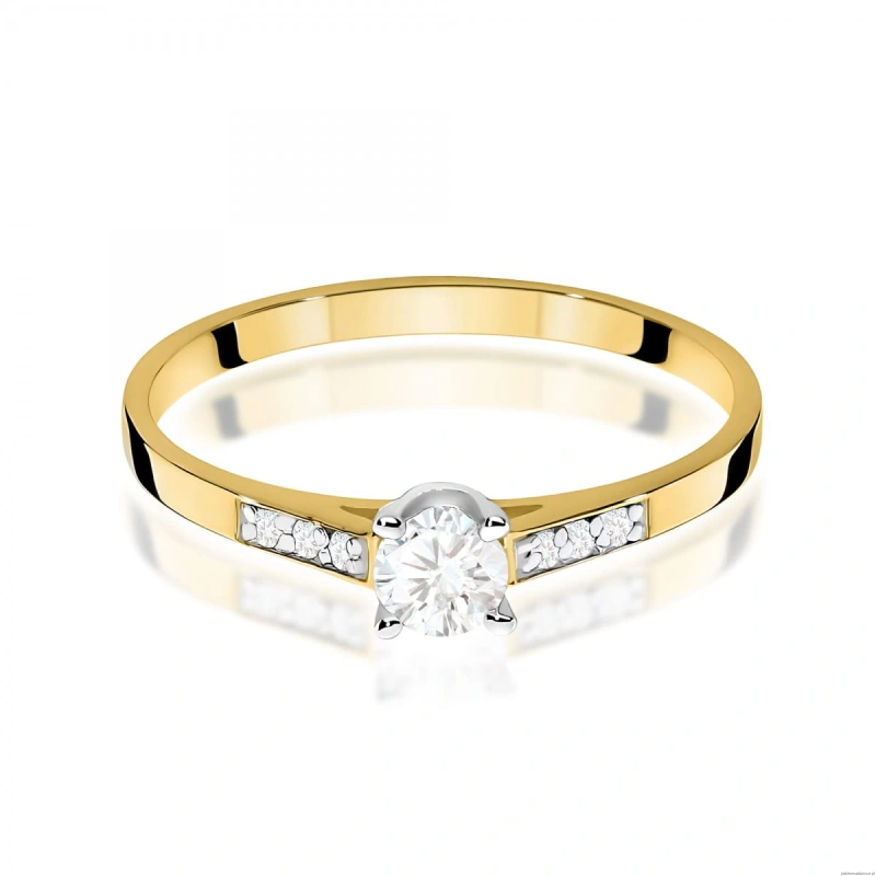 Pierścionek W0399 Diament Laboratoryjny 0,15ct żółte złoto