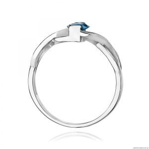 Pierścionek W0028 Topaz London Blue 0,50ct białe złoto