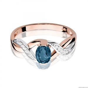 Pierścionek W0028 Topaz London Blue 0,50ct różowe złoto