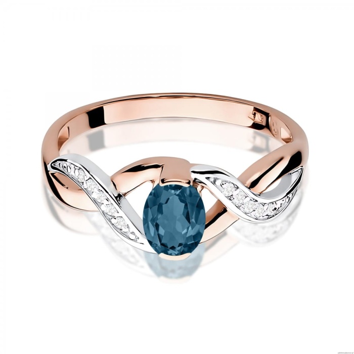 Pierścionek W0028 Topaz London Blue 0,50ct różowe złoto