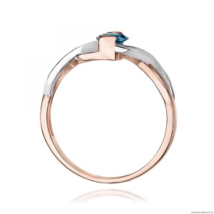 Pierścionek W0028 Topaz London Blue 0,50ct różowe złoto