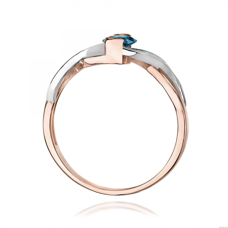 Pierścionek W0028 Topaz London Blue 0,50ct różowe złoto