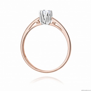 Pierścionek W0133 Diament Laboratoryjny 0,15ct różowe złoto