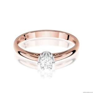 Pierścionek W0133 Diament Laboratoryjny 0,15ct różowe złoto