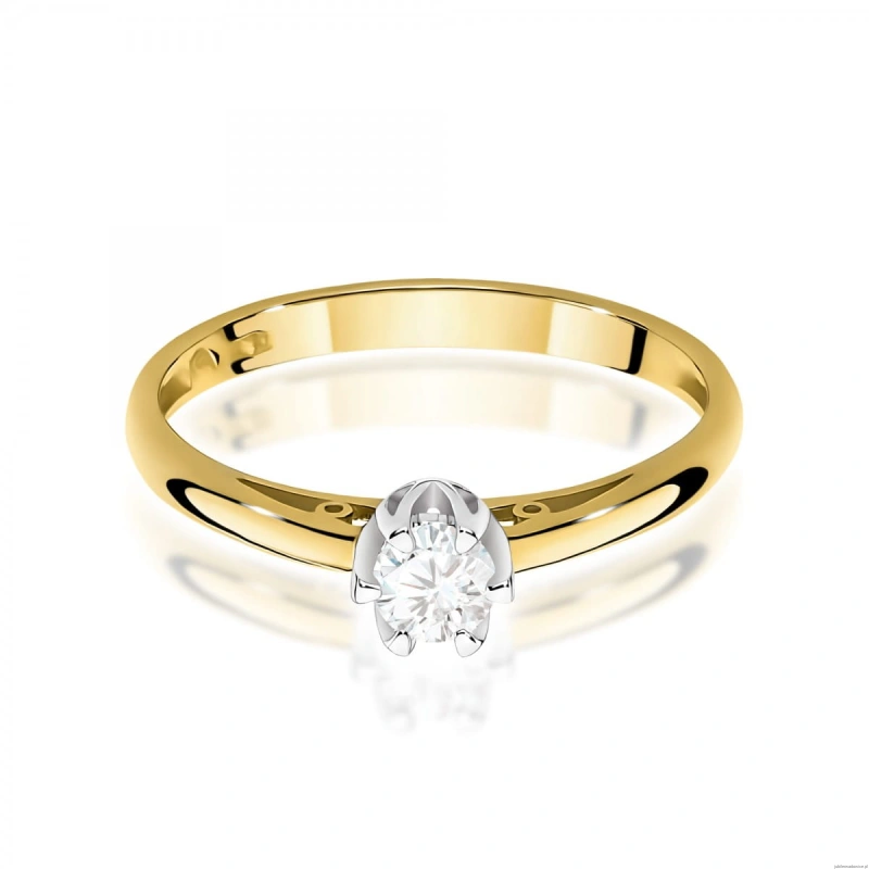 Pierścionek W0133 Diament Laboratoryjny 0,15ct żółte złoto