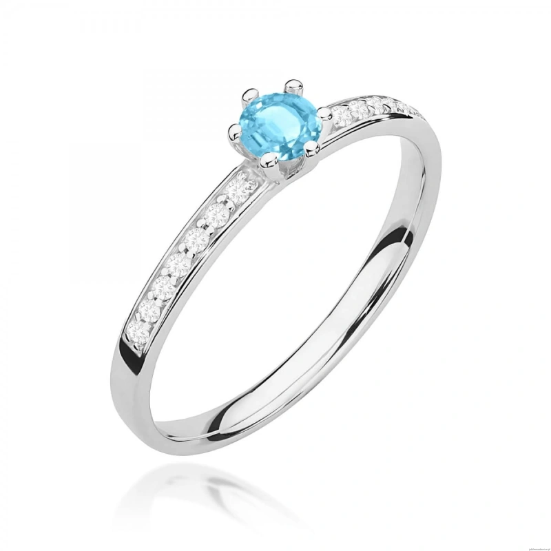 Pierścionek W0459 Topaz 0,15ct białe złoto
