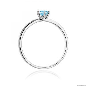 Pierścionek W0459 Topaz 0,15ct białe złoto