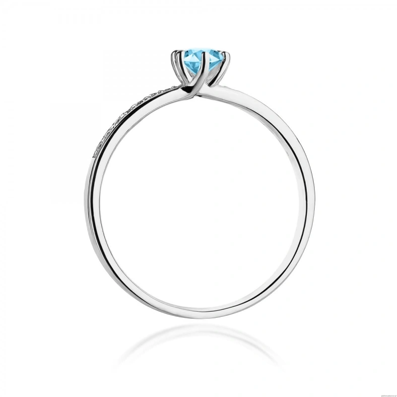 Pierścionek W0459 Topaz 0,15ct białe złoto