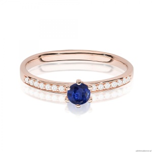 Pierścionek W0459 Szafir 0,15ct różowe złoto