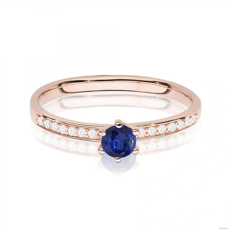 Pierścionek W0459 Szafir 0,15ct różowe złoto