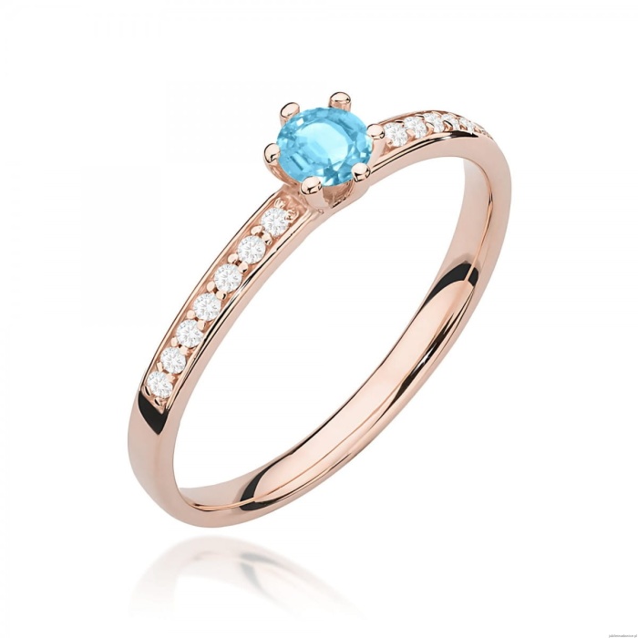 Pierścionek W0459 Topaz 0,15ct różowe złoto