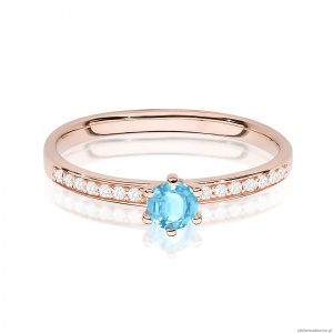 Pierścionek W0459 Topaz 0,15ct różowe złoto