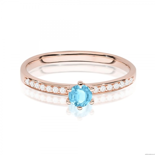 Pierścionek W0459 Topaz 0,15ct różowe złoto