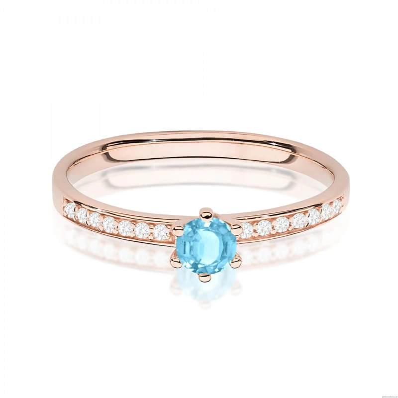 Pierścionek W0459 Topaz 0,15ct różowe złoto