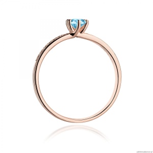 Pierścionek W0459 Topaz 0,15ct różowe złoto