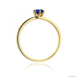 Pierścionek W0459 Szafir 0,15ct żółte złoto