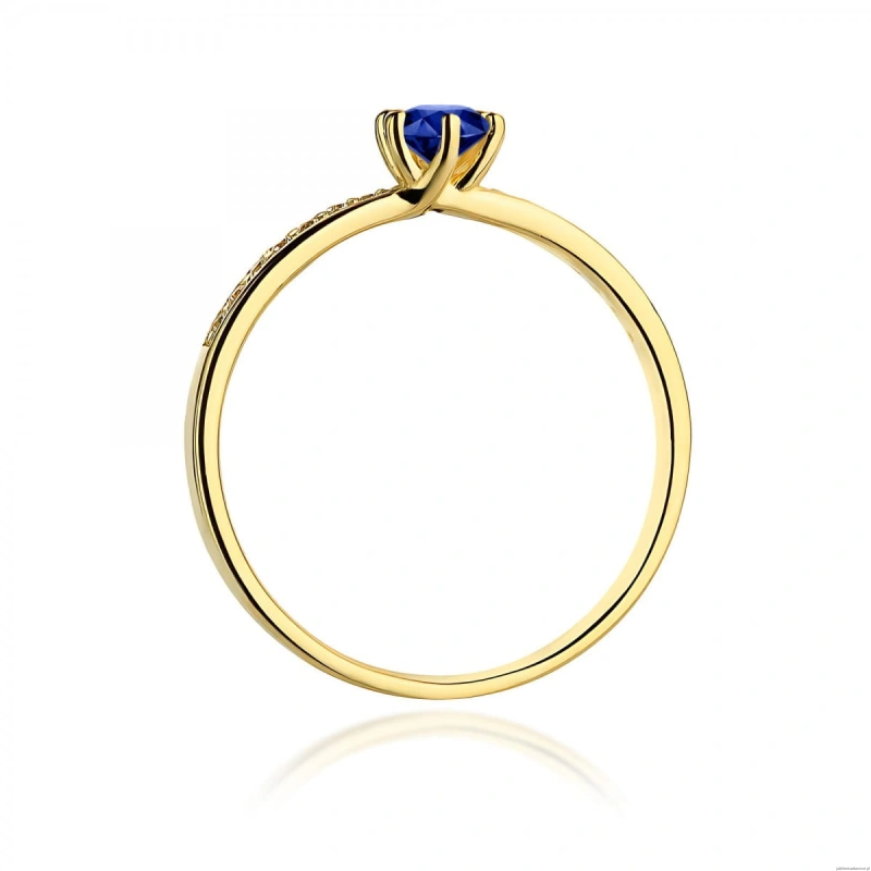 Pierścionek W0459 Szafir 0,15ct żółte złoto