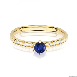 Pierścionek W0459 Szafir 0,15ct żółte złoto