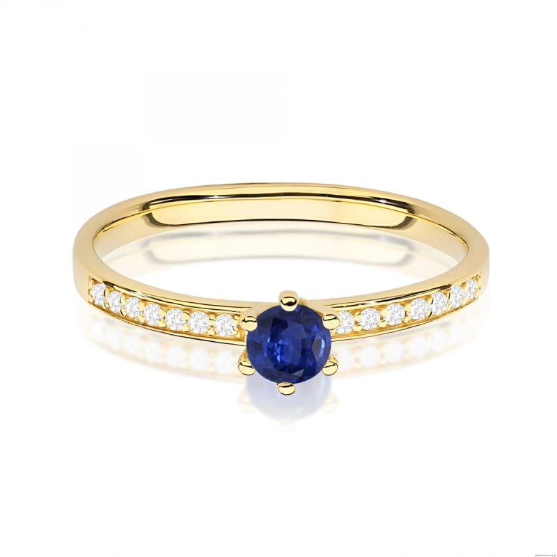Pierścionek W0459 Szafir 0,15ct żółte złoto