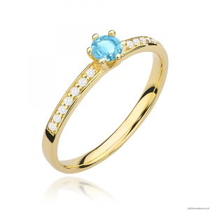 Pierścionek W0459 Topaz Swiss 0,15ct żółte złoto