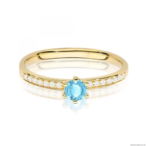 Pierścionek W0459 Topaz Swiss 0,15ct żółte złoto