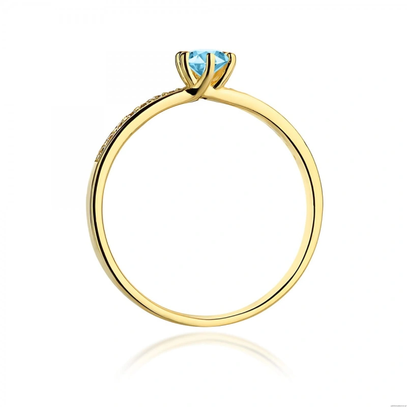 Pierścionek W0459 Topaz Swiss 0,15ct żółte złoto