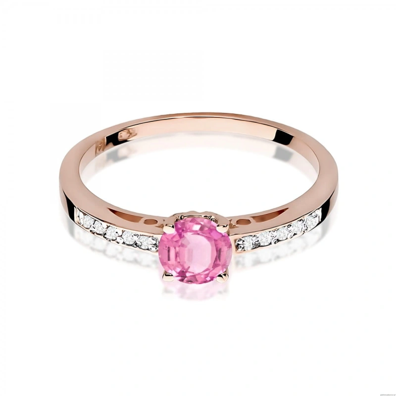 Pierścionek W0066 Różowy Topaz 0,60ct różowe złoto