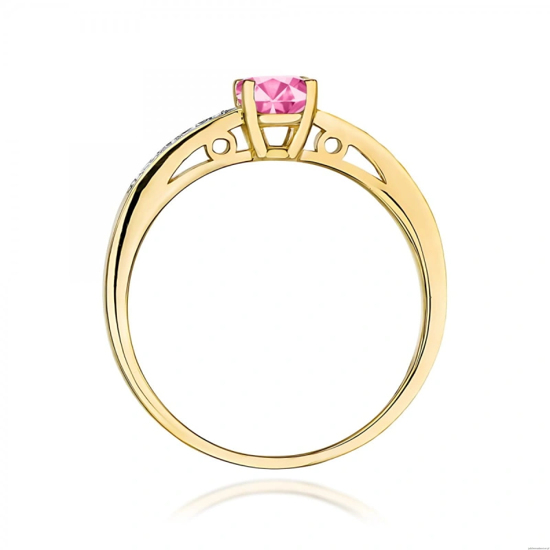 Pierścionek W0066 Różowy Topaz 0,60ct żółte złoto