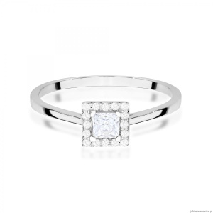 Pierścionek W0590 Diament Laboratoryjny 0,23ct białe złoto