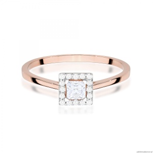 Pierścionek W0590 Diament Laboratoryjny 0,23ct różowe złoto