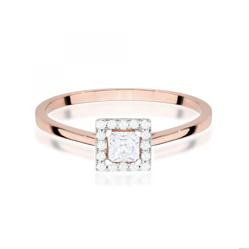 Pierścionek W0590 Diament Laboratoryjny 0,23ct różowe złoto