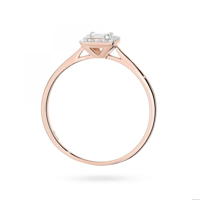 Pierścionek W0590 Diament Laboratoryjny 0,23ct różowe złoto