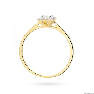 Pierścionek W0590 Diament Laboratoryjny 0,23ct żółte złoto