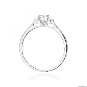 Pierścionek W0608 z diamentami laboratoryjnymi białe złoto