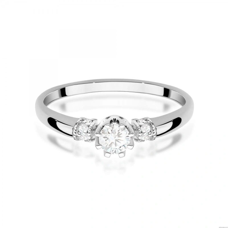 Pierścionek W0667 z diamentami laboratoryjnymi białe złoto