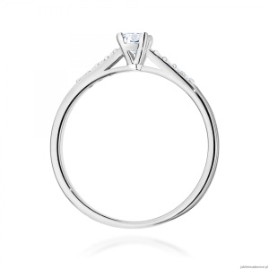 Pierścionek W0668 z diamentami laboratoryjnymi białe złoto