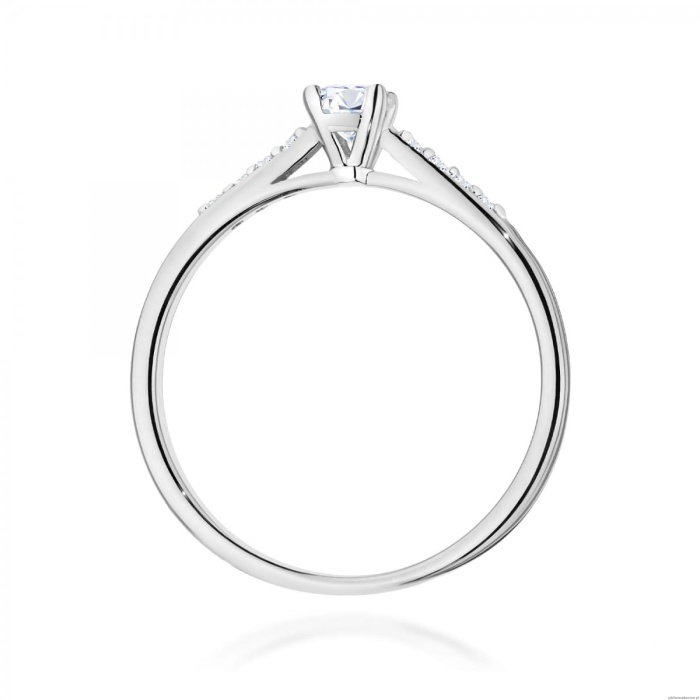 Pierścionek W0668 z diamentami laboratoryjnymi białe złoto