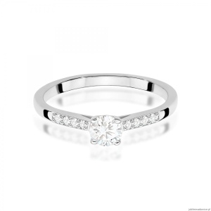 Pierścionek W0668 z diamentami laboratoryjnymi białe złoto