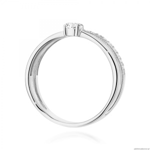 Pierścionek W0674 z diamentami laboratoryjnymi białe złoto