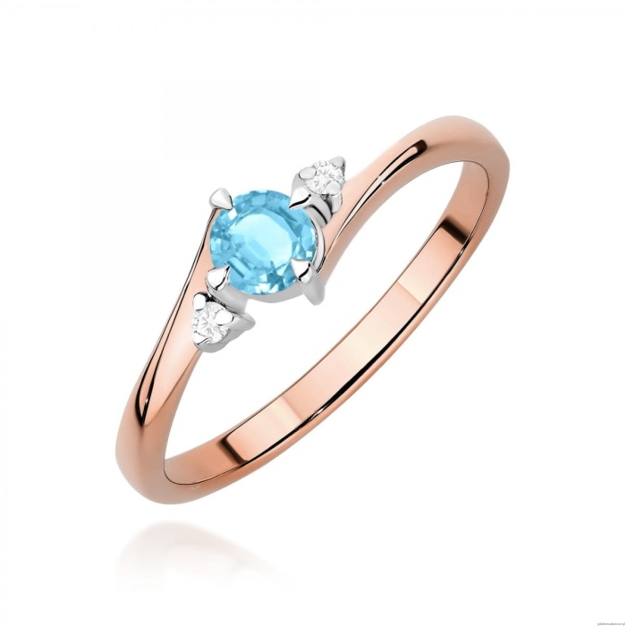 Pierścionek W0346B Topaz 0,25ct różowe złoto