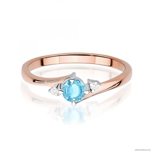 Pierścionek W0346B Topaz 0,25ct różowe złoto