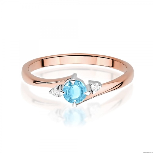 Pierścionek W0346B Topaz 0,25ct różowe złoto